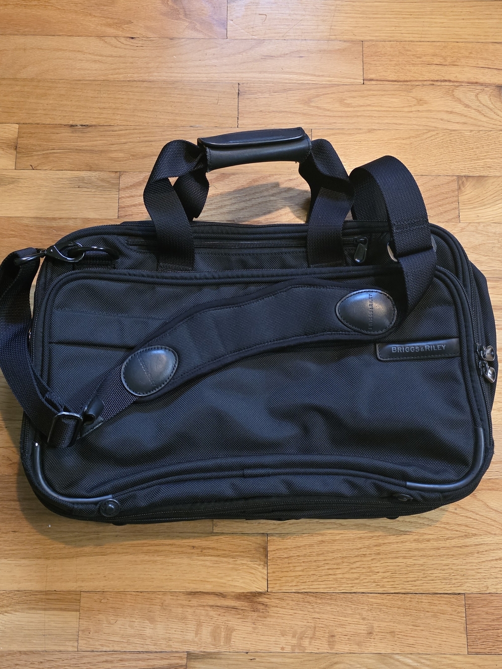 Briggs & Riley Large Expandable Briefcase Black Carry On Travel Messenger 231X-4
